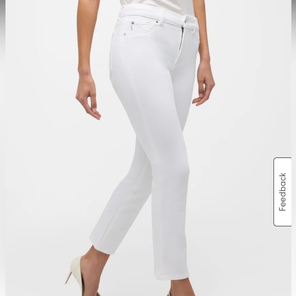 Mara instasculpt straight legged DL1961 white cropped jeans